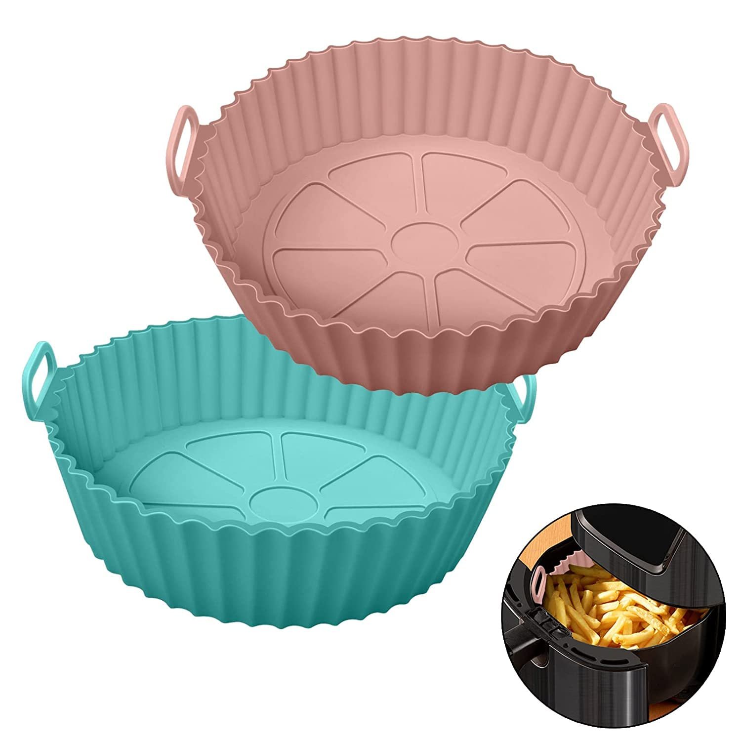 Air Fryer Liners I Round Silicone Basket Baking Tray
